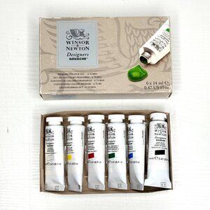 WINSOR & NEWTON Designers Gouache 6 Tubes 0.47 OZ 14 ML Primary Color Set